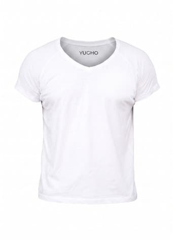 Yugho white V-neck sweat-proof undershirt